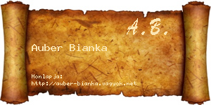 Auber Bianka névjegykártya